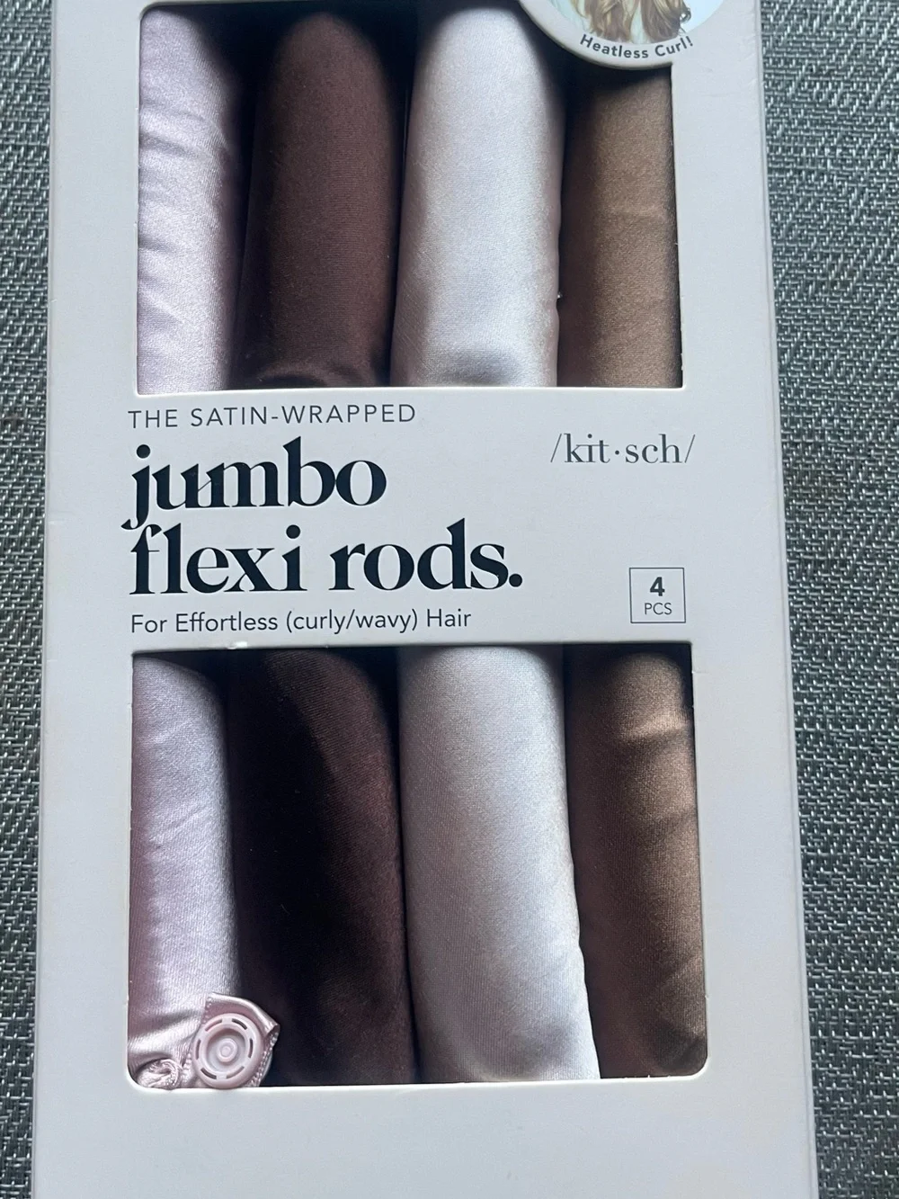 Kitsch Satin-Wrapped Jumbo Flexi Rods in Soft Pink, Brown & Champagne